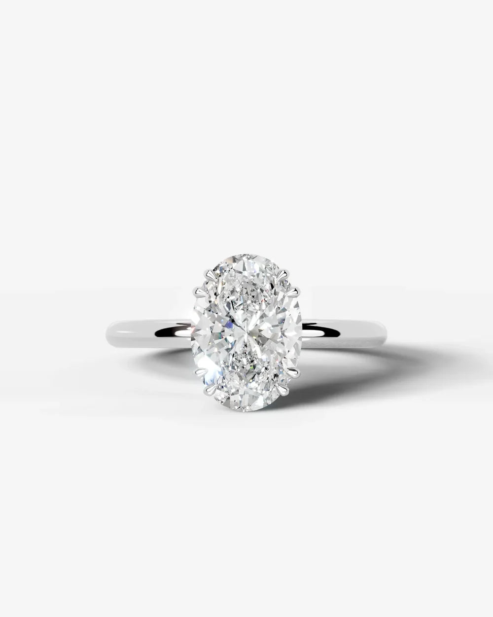 2 Carat Lab Grown Oval Cut Diamond Halo Prong Solitaire Ring