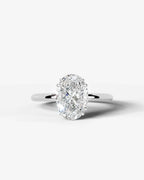 2 Carat Lab Grown Oval Cut Diamond Halo Prong Solitaire Ring