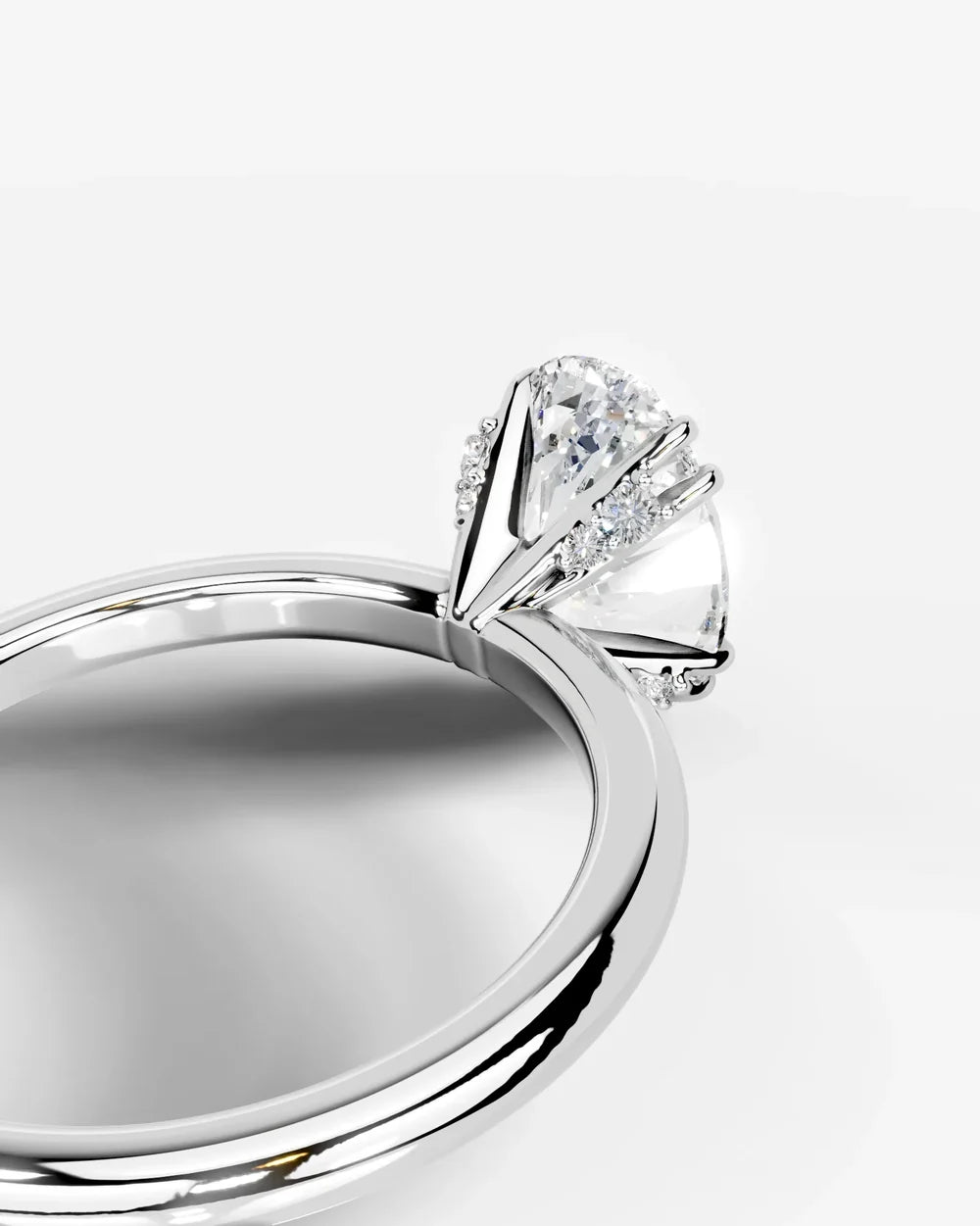 2 Carat Lab Grown Oval Cut Diamond Halo Prong Solitaire Ring