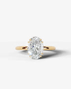 2 Carat Lab Grown Oval Cut Diamond Halo Prong Solitaire Ring