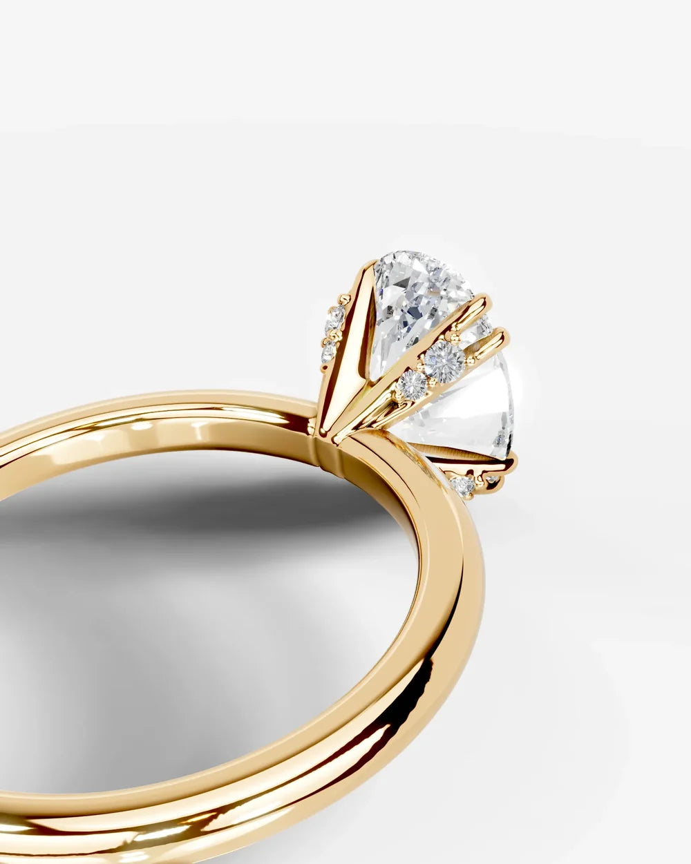 2 Carat Lab Grown Oval Cut Diamond Halo Prong Solitaire Ring