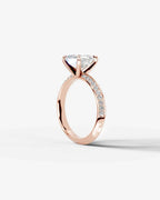 2 Carat Lab Grown Diamond Celeste Asscher Pave Engagement Ring