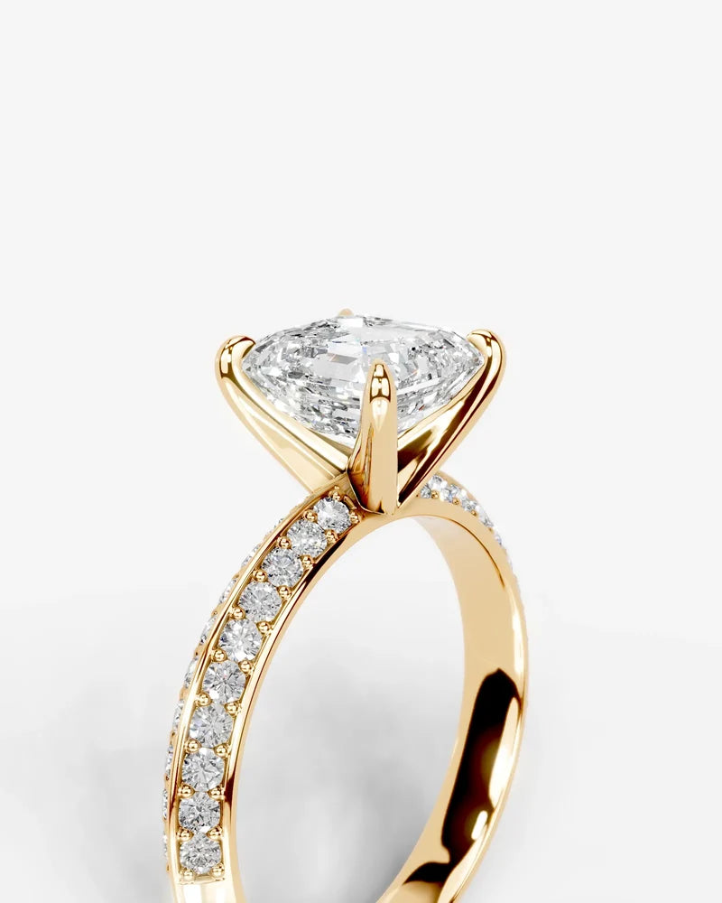 2 Carat Lab Grown Diamond Celeste Asscher Pave Engagement Ring