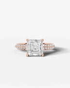 2 Carat Lab Grown Diamond Celeste Asscher Pave Engagement Ring