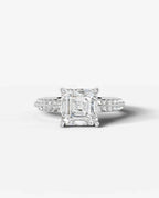 2 Carat Lab Grown Diamond Celeste Asscher Pave Engagement Ring