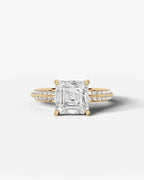 2 Carat Lab Grown Diamond Celeste Asscher Pave Engagement Ring