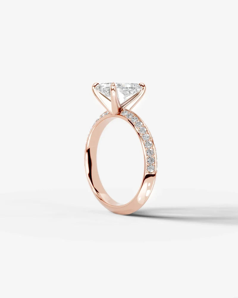 2 Carat Lab Grown Diamond Seraphine Elongated Radiant Cut Pave Engagement Ring