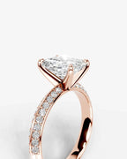 2 Carat Lab Grown Diamond Seraphine Elongated Radiant Cut Pave Engagement Ring