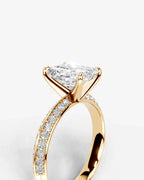 2 Carat Lab Grown Diamond Seraphine Elongated Radiant Cut Pave Engagement Ring