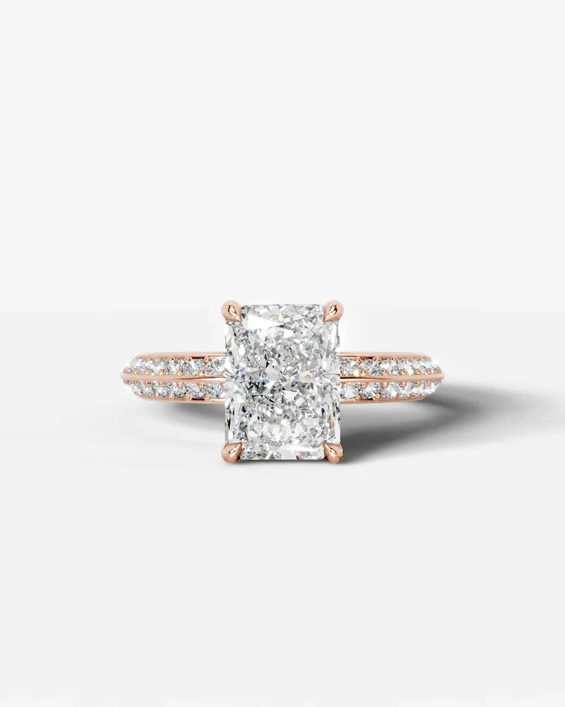 2 Carat Lab Grown Diamond Seraphine Elongated Radiant Cut Pave Engagement Ring