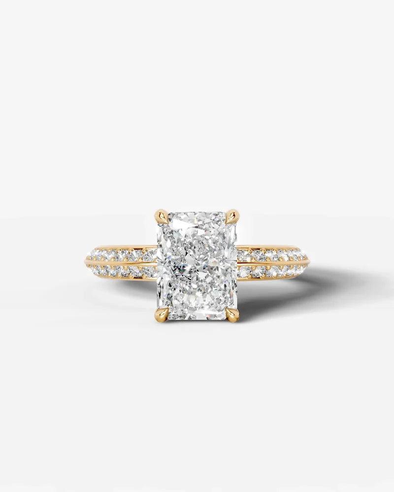 2 Carat Lab Grown Diamond Seraphine Elongated Radiant Cut Pave Engagement Ring