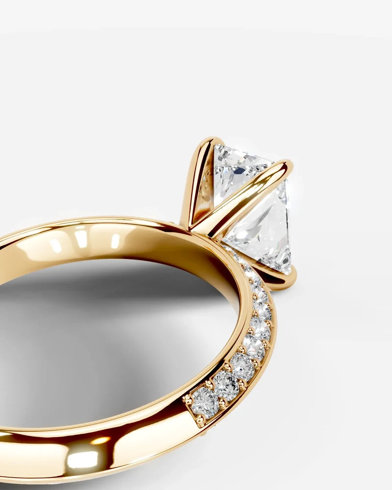 2 Carat Lab Grown Diamond Seraphine Elongated Radiant Cut Pave Engagement Ring