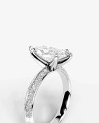 2 Carat Lab Grown Marquise Cut Multi-Row Pavé Diamond Engagement Ring