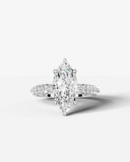 2 Carat Lab Grown Marquise Cut Multi-Row Pavé Diamond Engagement Ring