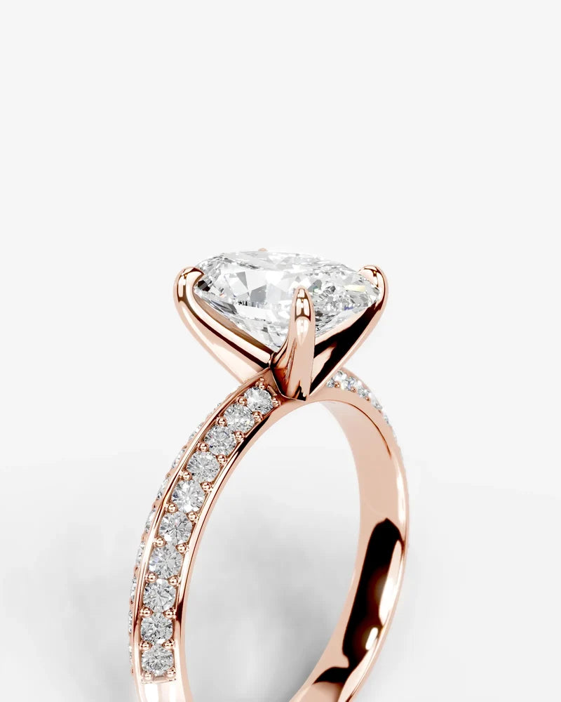 2 Carat Lab Grown Diamond Cassia Oval Pave Engagement Ring