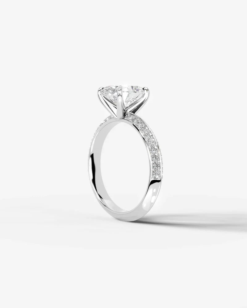 2 Carat Lab Grown Diamond Cassia Oval Pave Engagement Ring