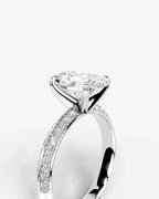 2 Carat Lab Grown Diamond Cassia Oval Pave Engagement Ring
