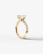 2 Carat Lab Grown Diamond Cassia Oval Pave Engagement Ring
