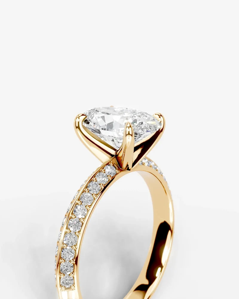2 Carat Lab Grown Diamond Cassia Oval Pave Engagement Ring