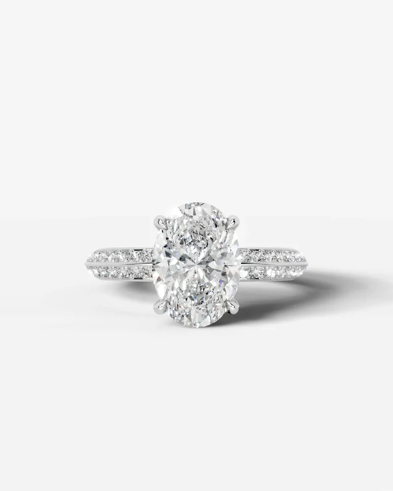 2 Carat Lab Grown Diamond Cassia Oval Pave Engagement Ring