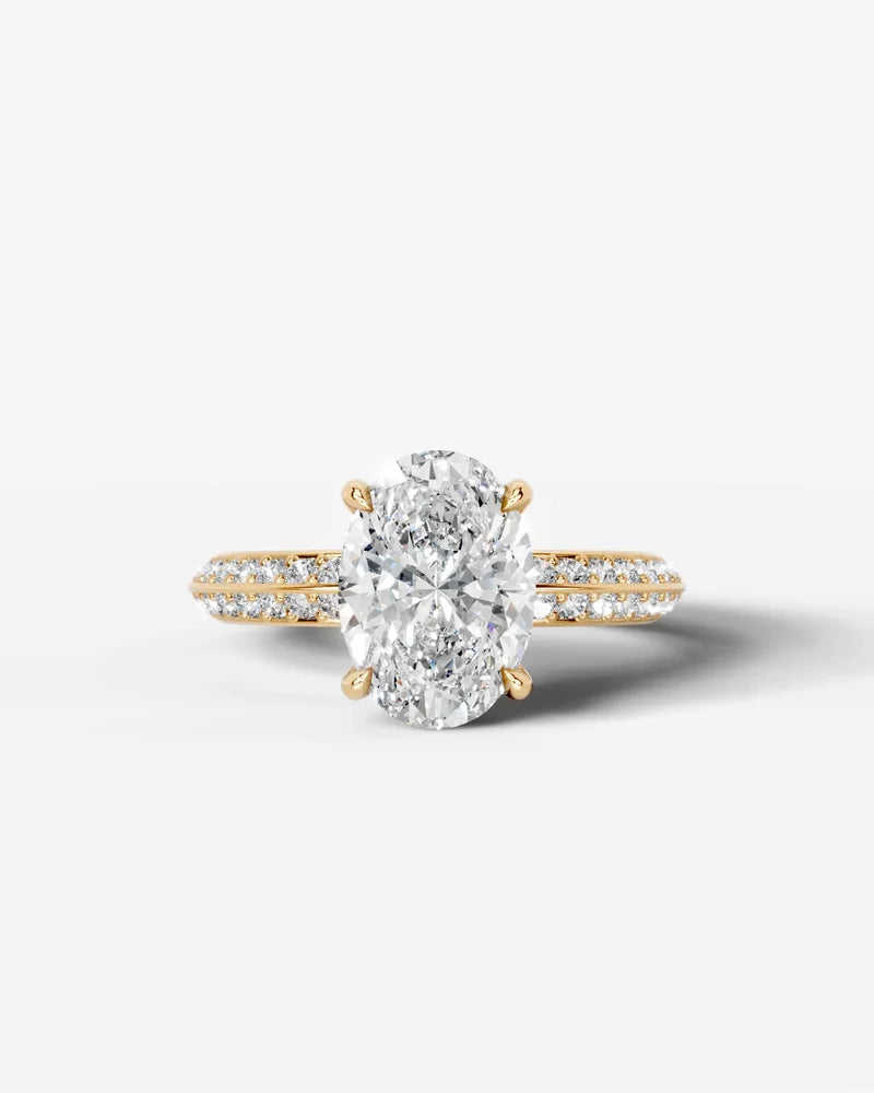 2 Carat Lab Grown Diamond Cassia Oval Pave Engagement Ring