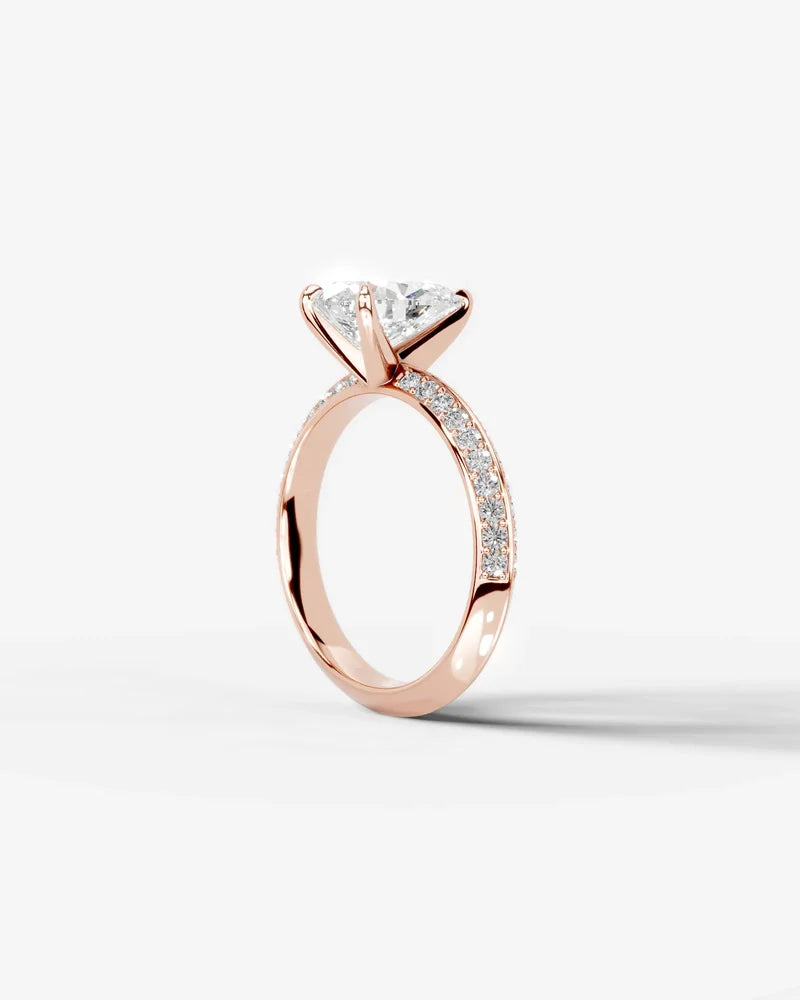 2 Carat Lab Grown Diamond Cressida Pear Cut Pave Engagement Ring