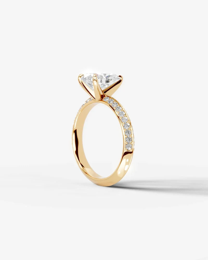 2 Carat Lab Grown Diamond Cressida Pear Cut Pave Engagement Ring