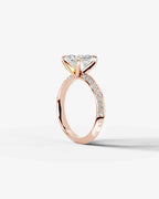 2 Carat Lab Grown Diamond Princess Cut Multi-Row Pavé Engagement Ring