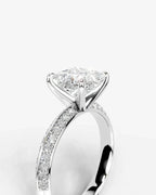 2 Carat Lab Grown Diamond Princess Cut Multi-Row Pavé Engagement Ring