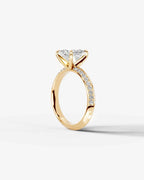 2 Carat Lab Grown Diamond Princess Cut Multi-Row Pavé Engagement Ring