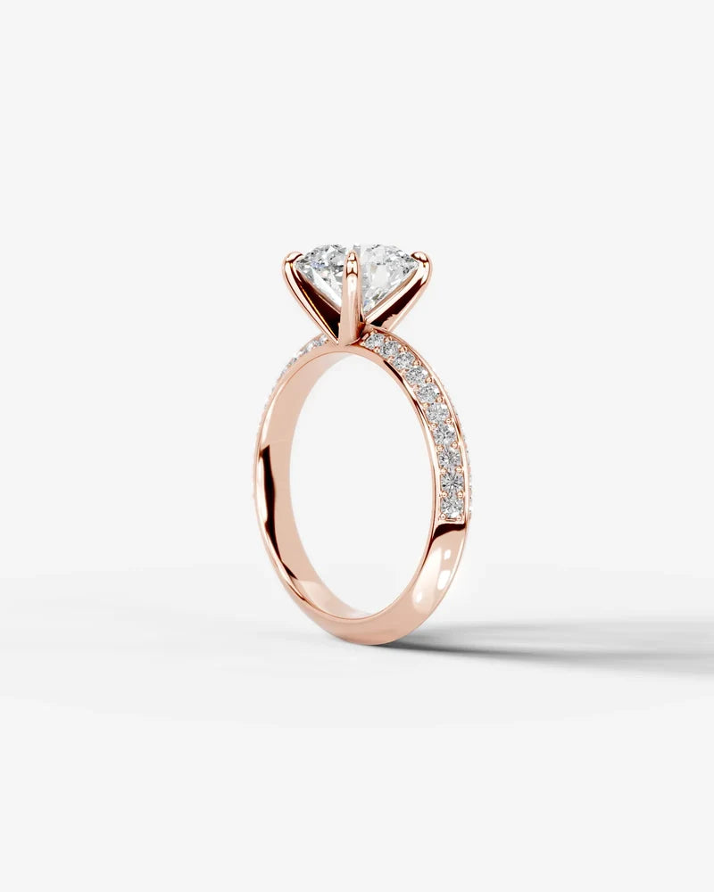 2 Carat Lab Grown Diamond Ophelia Round Pave Engagement Ring