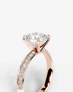2 Carat Lab Grown Diamond Ophelia Round Pave Engagement Ring