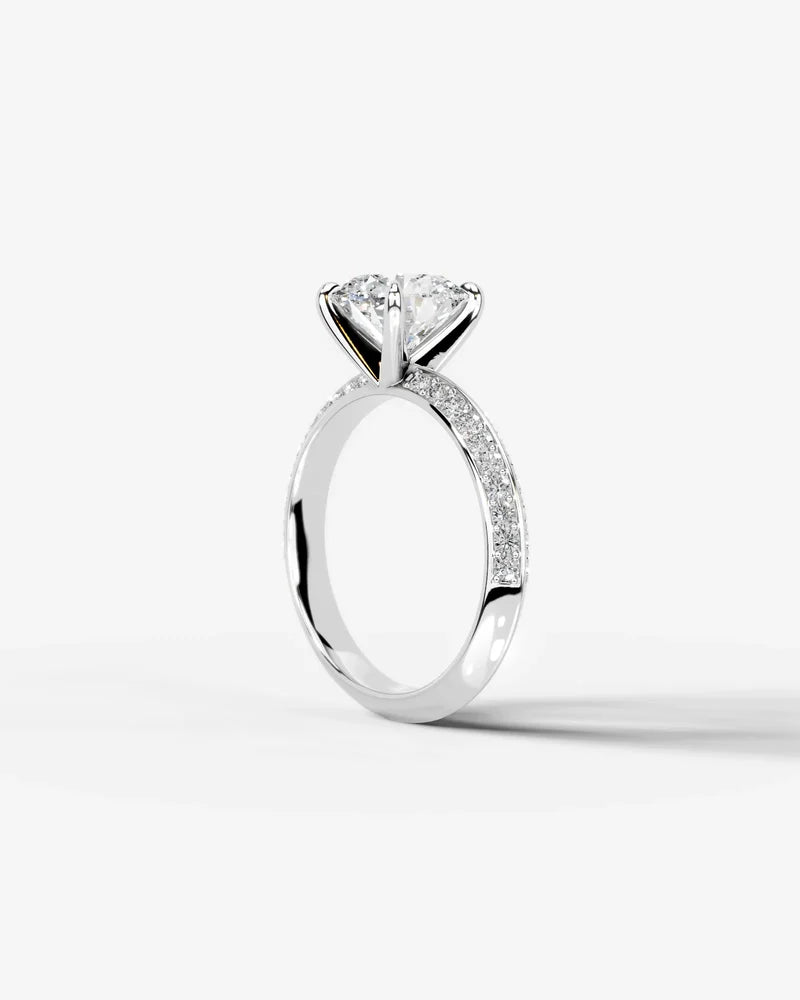 2 Carat Lab Grown Diamond Ophelia Round Pave Engagement Ring