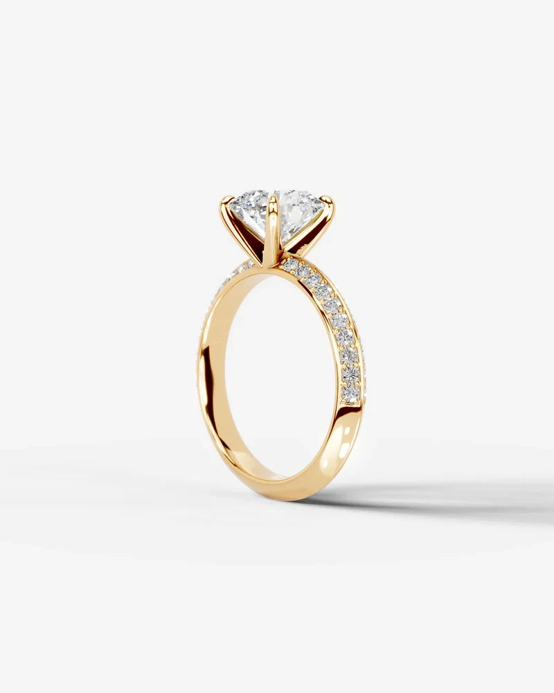 2 Carat Lab Grown Diamond Ophelia Round Pave Engagement Ring