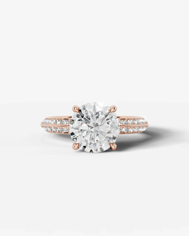 2 Carat Lab Grown Diamond Ophelia Round Pave Engagement Ring