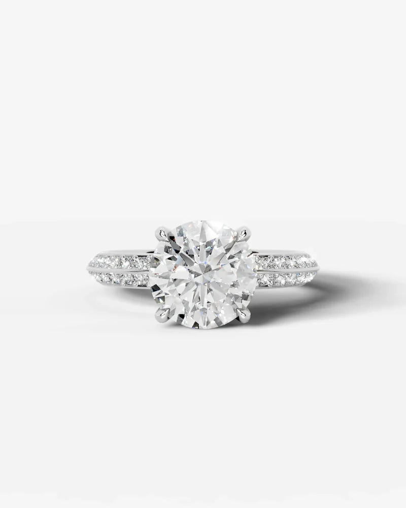 2 Carat Lab Grown Diamond Ophelia Round Pave Engagement Ring