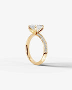 2 Carat Lab Grown Diamond Aurelia Cushion Pave Sidestone Engagement Ring