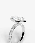 2 Carat Lab Grown Diamond Callista Marquise Cut Pavé Halo Engagement Ring