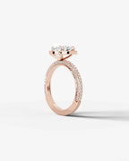 2 Carat Lab Grown Diamond Lyra Pear Cut Pavé Halo Engagement Ring