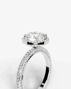2 Carat Lab Grown Diamond Astraea Round Cut Pavé Halo Engagement Ring