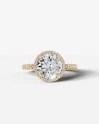 2 Carat Lab Grown Diamond Astraea Round Cut Pavé Halo Engagement Ring