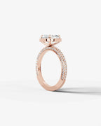 2 Carat Lab Grown Diamond Viviana Cushion Cut Pavé Halo Engagement Ring