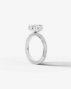2 Carat Lab Grown Diamond Viviana Cushion Cut Pavé Halo Engagement Ring