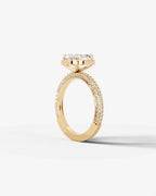 2 Carat Lab Grown Diamond Viviana Cushion Cut Pavé Halo Engagement Ring