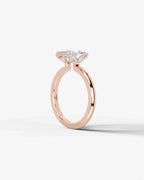 2 Carat Lab Grown Elongated Cushion Diamond Half Halo Ring