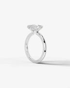 2 Carat Lab Grown Elongated Cushion Diamond Half Halo Ring