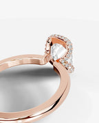 2 Carat Lab Grown Elongated Cushion Diamond Half Halo Ring