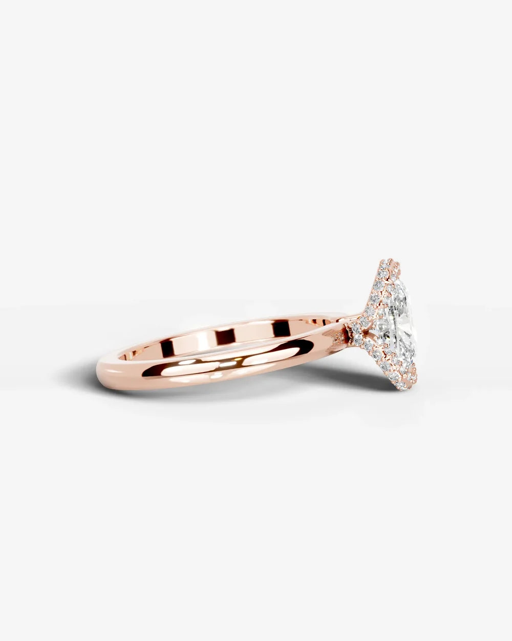 2 Carat Lab Grown Elongated Cushion Diamond Half Halo Ring
