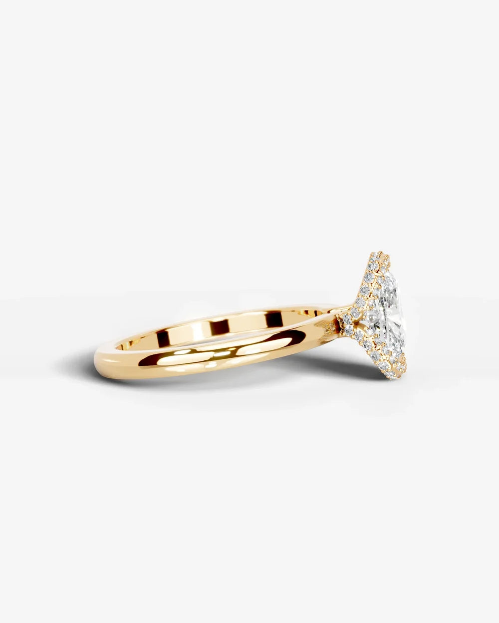 2 Carat Lab Grown Elongated Cushion Diamond Half Halo Ring