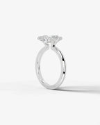 2 Carat Lab Grown Emerald Cut Diamond Half Halo Ring